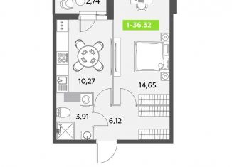 1-ком. квартира на продажу, 36 м2, Санкт-Петербург, метро Купчино