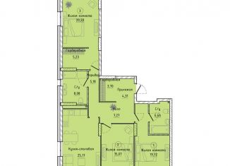 3-ком. квартира на продажу, 122.5 м2, Екатеринбург, Машинная улица, 1В/2, ЖК Клевер Парк