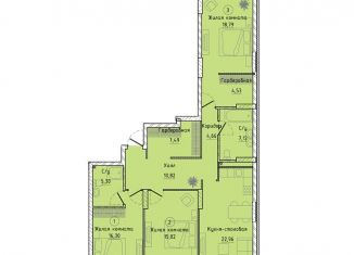 Продам трехкомнатную квартиру, 117.4 м2, Екатеринбург, Машинная улица, 1В/2, ЖК Клевер Парк