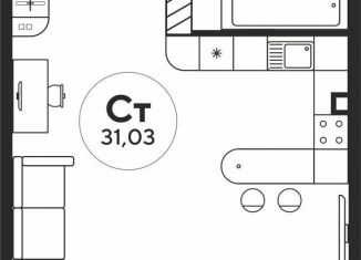 Квартира на продажу студия, 31 м2, Ростов-на-Дону, Ашхабадский переулок, 2/46, ЖК Ленина, 46