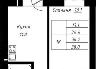 Продам 1-комнатную квартиру, 36.2 м2, Барнаул, Индустриальный район, Павловский тракт, 196к2