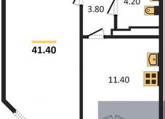 Продам 1-ком. квартиру, 41.4 м2, Воронеж, улица Маршала Одинцова, 25Б/33, ЖК Лазурный