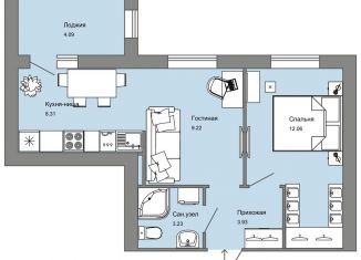 Продаю 1-ком. квартиру, 39 м2, село Первомайский, улица Архитектора Сергея Макарова, 4/1, ЖК Знак