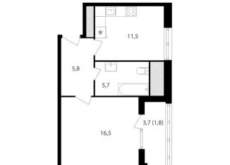 Продам 1-ком. квартиру, 41.2 м2, Москва, Михалковская улица, 48к2, станция Коптево