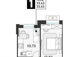 Продажа однокомнатной квартиры, 33.6 м2, Реутов