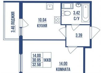 Продажа 1-комнатной квартиры, 32.6 м2, Санкт-Петербург, метро Пролетарская