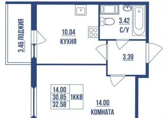 Продажа 1-комнатной квартиры, 32.6 м2, Санкт-Петербург, ЖК Октябрьская набережная