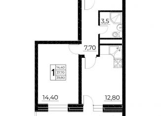 Продаю 1-комнатную квартиру, 39.8 м2, Ростов-на-Дону, улица Нансена, 103/1/1, ЖК Звезда Столицы