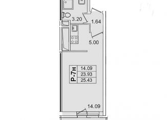 Квартира на продажу студия, 24 м2, Санкт-Петербург, проспект Просвещения, 43, муниципальный округ № 15