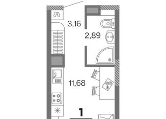 Продажа 1-комнатной квартиры, 17.7 м2, Рязань