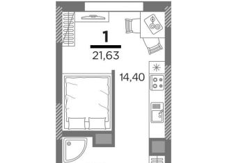 Продам однокомнатную квартиру, 21.6 м2, Рязань, ЖК Метропарк