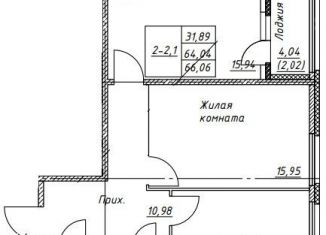 Продаю двухкомнатную квартиру, 66.1 м2, Мурино, ЖК Материк, Воронцовский бульвар, 19к1