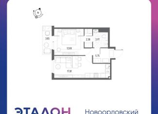 Продается 1-комнатная квартира, 43.7 м2, Санкт-Петербург, ЖК Новоорловский, Суздальское шоссе, 22к2