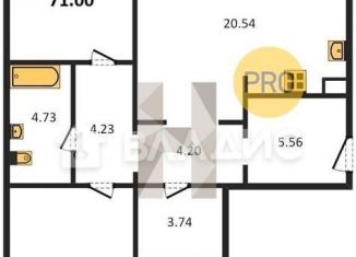 Продаю двухкомнатную квартиру, 71 м2, Зеленоградск, Приморская улица, 31к1, ЖК Прибалтийская ривьера