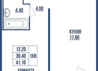 Продажа однокомнатной квартиры, 41.1 м2, Мурино, ЖК Материк, Воронцовский бульвар, 19к1