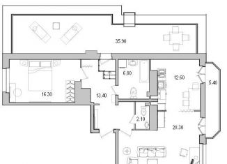 Продаю двухкомнатную квартиру, 95.7 м2, Санкт-Петербург, улица Кустодиева, 3к2, ЖК Поэт