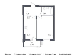 Продажа однокомнатной квартиры, 44.5 м2, посёлок Жилино-1, жилой комплекс Егорово Парк, к4