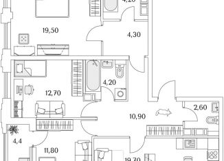 Продаю трехкомнатную квартиру, 92.1 м2, Санкт-Петербург, Приморский район