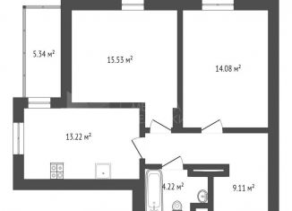 Продам 2-комнатную квартиру, 55 м2, Тюмень, улица Михаила Сперанского, 39, ЖК Видный