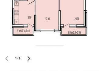 Продаю двухкомнатную квартиру, 60 м2, Краснодар, Командорская улица, 9к2, ЖК Символ