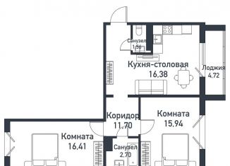 Продам 2-комнатную квартиру, 64.4 м2, Челябинская область, Ласковая улица, 15