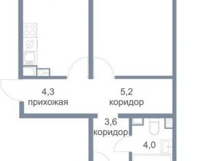 Продаю 2-комнатную квартиру, 71.3 м2, рабочий посёлок Андреевка, Жилинская улица