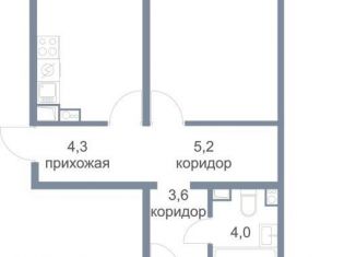 Продается 2-комнатная квартира, 71.3 м2, деревня Голубое, ЖК Первый Зеленоградский, Парковый бульвар, 2к3