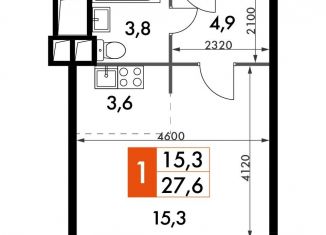 Продам 1-комнатную квартиру, 27.6 м2, Москва, жилой комплекс Движение Тушино, к1-2, ЖК Движение Тушино