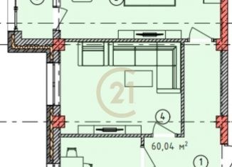 Продается 2-комнатная квартира, 61 м2, Грозный, 4-й микрорайон, улица Дьякова, 15