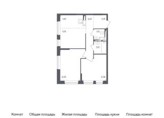 Продажа трехкомнатной квартиры, 54.4 м2, посёлок Мирный, жилой комплекс Томилино Парк, к5.2