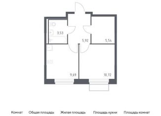 Продается однокомнатная квартира, 35.4 м2, поселение Филимонковское, жилой комплекс Квартал Марьино, к1