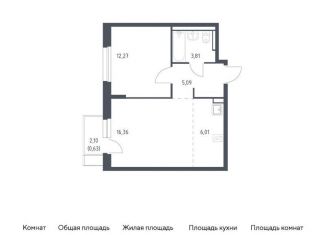 Продам 1-комнатную квартиру, 44.2 м2, Московская область