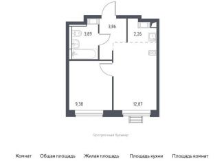 Однокомнатная квартира на продажу, 32.3 м2, Московская область, жилой комплекс Прибрежный Парк, к6.1