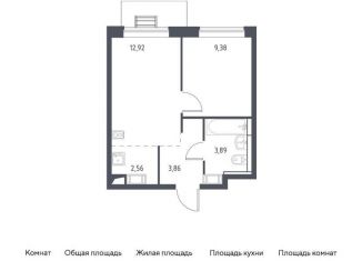 Однокомнатная квартира на продажу, 32.6 м2, Московская область, жилой комплекс Прибрежный Парк, к6.1