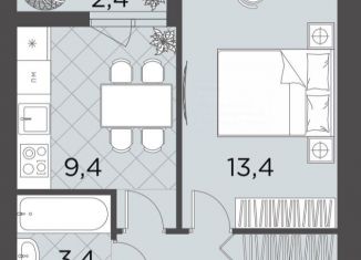 Продается 1-комнатная квартира, 33.7 м2, Волгоград