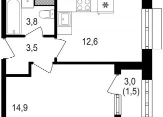 Продажа 1-комнатной квартиры, 36.3 м2, Москва, Михалковская улица, 48с8, станция Коптево