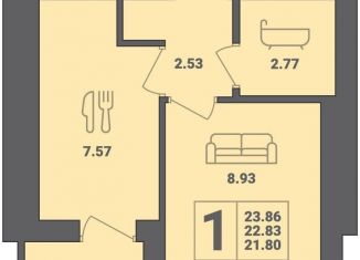 Продается 1-ком. квартира, 23.9 м2, Пионерский, улица Гептнера, 15