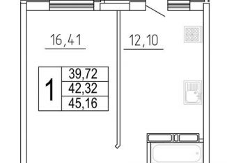 Продаю 1-ком. квартиру, 44.7 м2, Самара, улица Дыбенко, 5