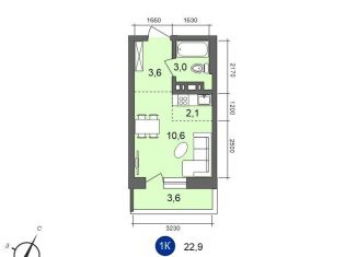 Продается 1-комнатная квартира, 22.9 м2, Иркутск, Свердловский округ, Старо-Кузьмихинская улица, 36