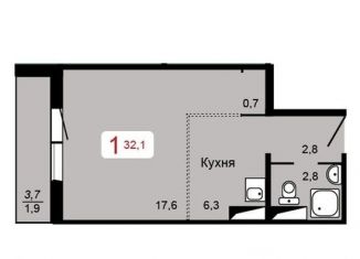 Квартира на продажу студия, 32.1 м2, Красноярск, Апрельская улица, 5М, ЖК Мичурино