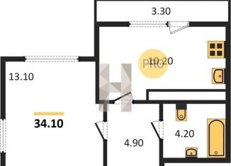 Продается однокомнатная квартира, 34.1 м2, Екатеринбург, метро Площадь 1905 года