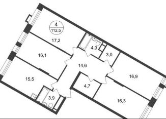 Продается четырехкомнатная квартира, 112.5 м2, Московский, 7-я фаза, к2
