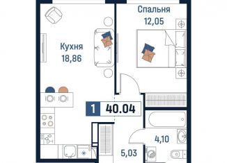 Продается однокомнатная квартира, 40 м2, Мурино