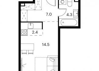 Продаю квартиру студию, 28.2 м2, Москва, район Отрадное, Сигнальный проезд, 12