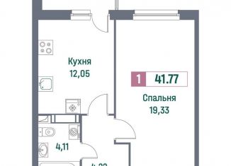 1-ком. квартира на продажу, 41.8 м2, Ленинградская область