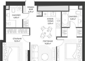 Продам 3-комнатную квартиру, 60.3 м2, Москва, 1-й Сетуньский проезд, 1с2, метро Спортивная