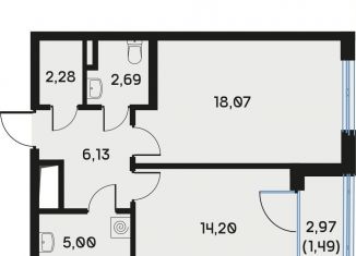 1-комнатная квартира на продажу, 48.2 м2, Санкт-Петербург, метро Спортивная, 7-я линия Васильевского острова, 82к2