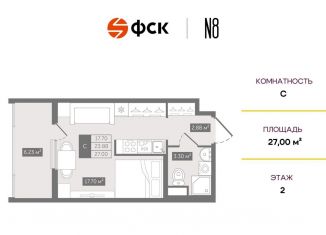 Продается квартира студия, 27 м2, Санкт-Петербург, Центральный район, Новгородская улица, 8В