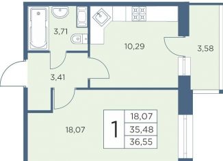 Продается 1-комнатная квартира, 36.6 м2, Санкт-Петербург, Большой Сампсониевский проспект, 70к2, ЖК Новый Лесснер