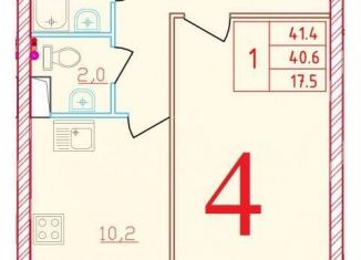 Продаю 1-комнатную квартиру, 41.4 м2, Ленинградская область, Северная улица, 20